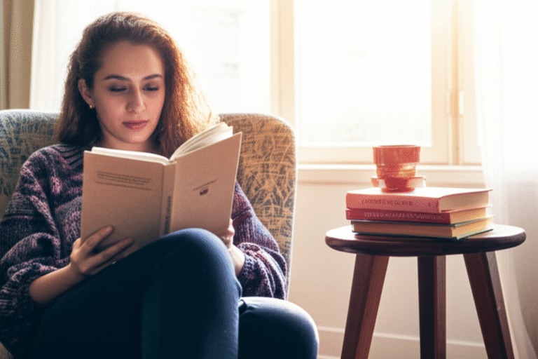 Explorando a Sexualidade Mulher lendo livro sobre sexualidade
