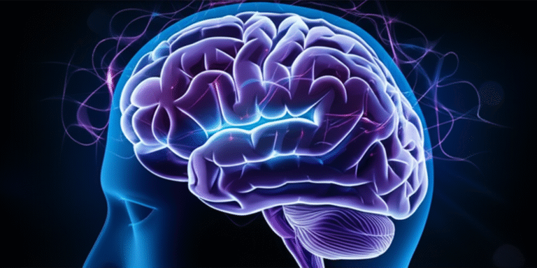 Neuroplasticidade e Conexões Neurais Cérebro humano com conexões neurais se formando