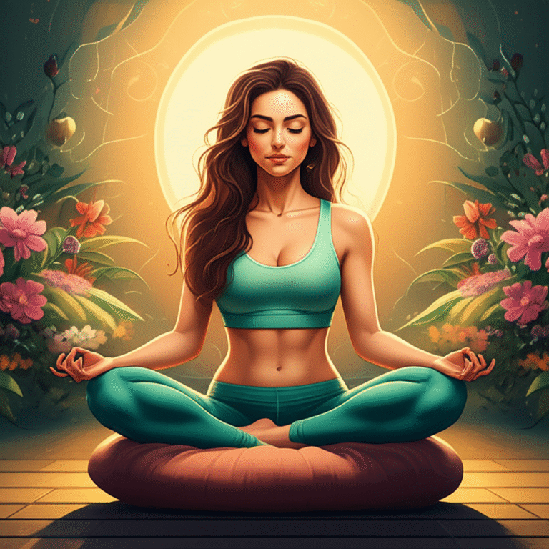 Autoconhecimento para uma Sexualidade Plena Mulher meditando em posição de lótus, representando autoconhecimento e introspecção.