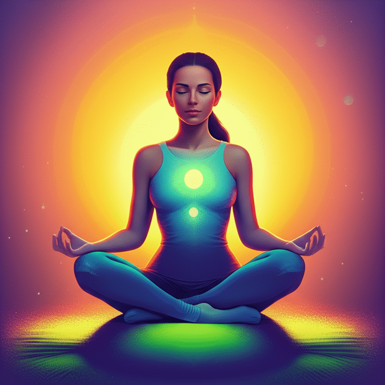 Silhueta de uma pessoa meditando, representando mindfulness e autoaceitação.