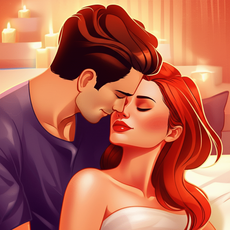Amor e Sensualidade: Conexão Íntima Casal trocando carícias em um ambiente romântico