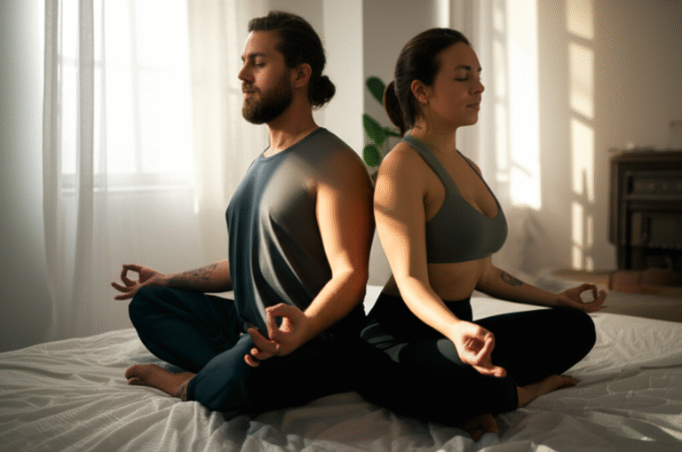Consciência Sexual Aprimorada Casal praticando mindfulness para aumentar a consciência sexual